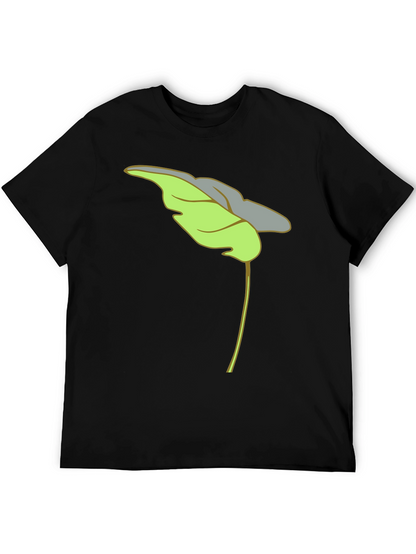 Leaf Graphic Black T-Shirt Casual Wear