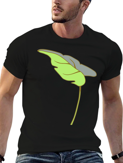 Leaf Graphic Black T-Shirt Casual Wear