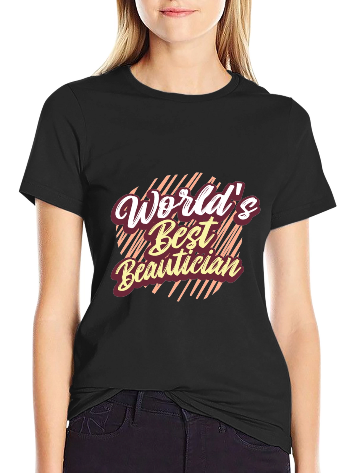 Worlds Best Beautician Black T-Shirt