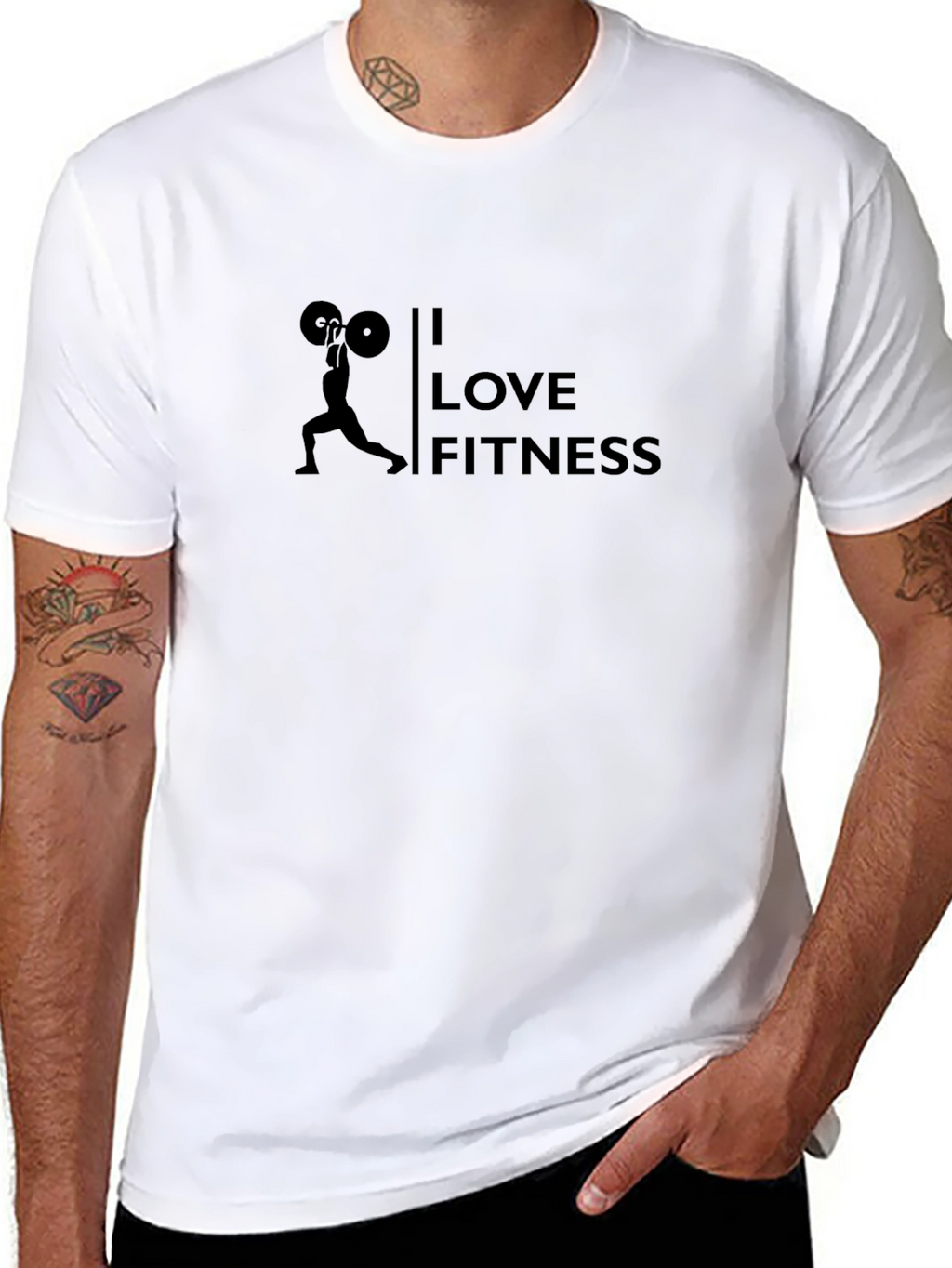 I Love Fitness Graphic T-Shirt - Black