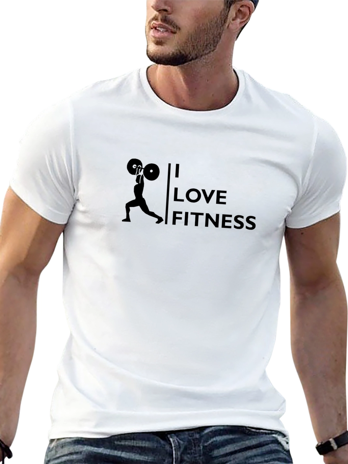 I Love Fitness Graphic T-Shirt - Black