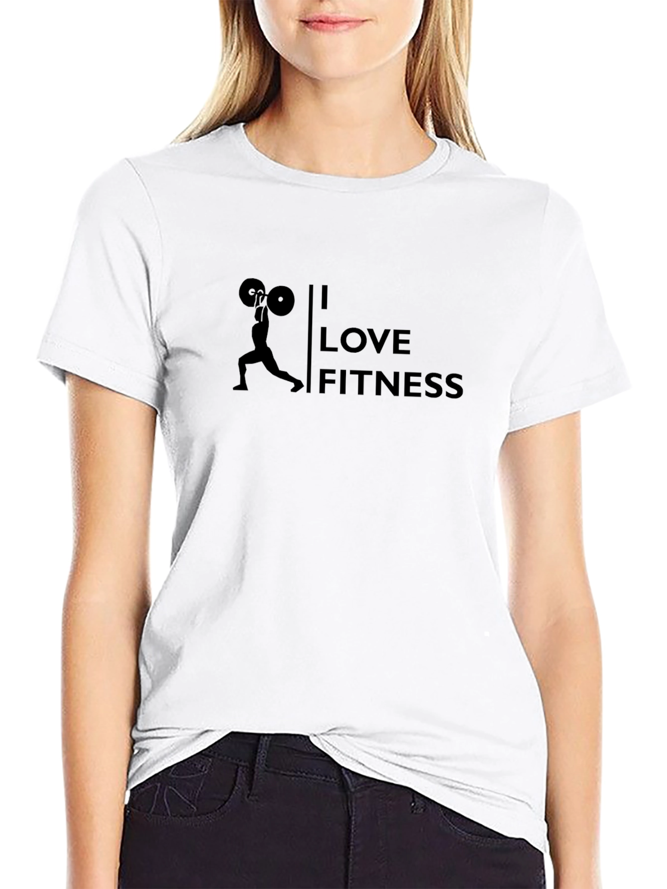 I Love Fitness Graphic T-Shirt - Black