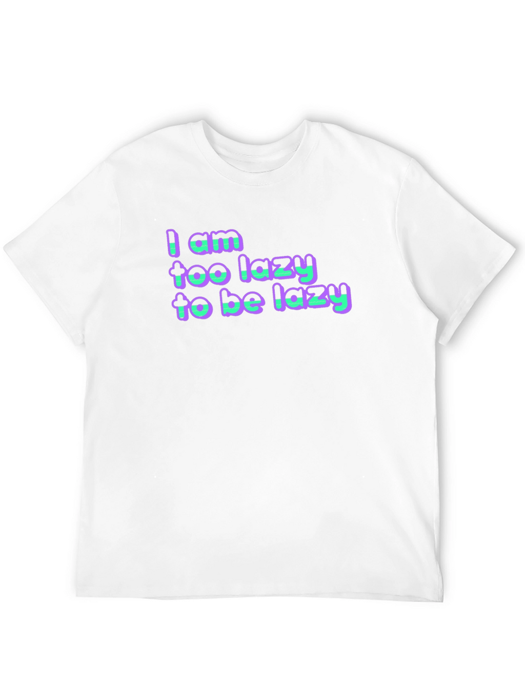 Lazy Statement Black Cotton T-Shirt