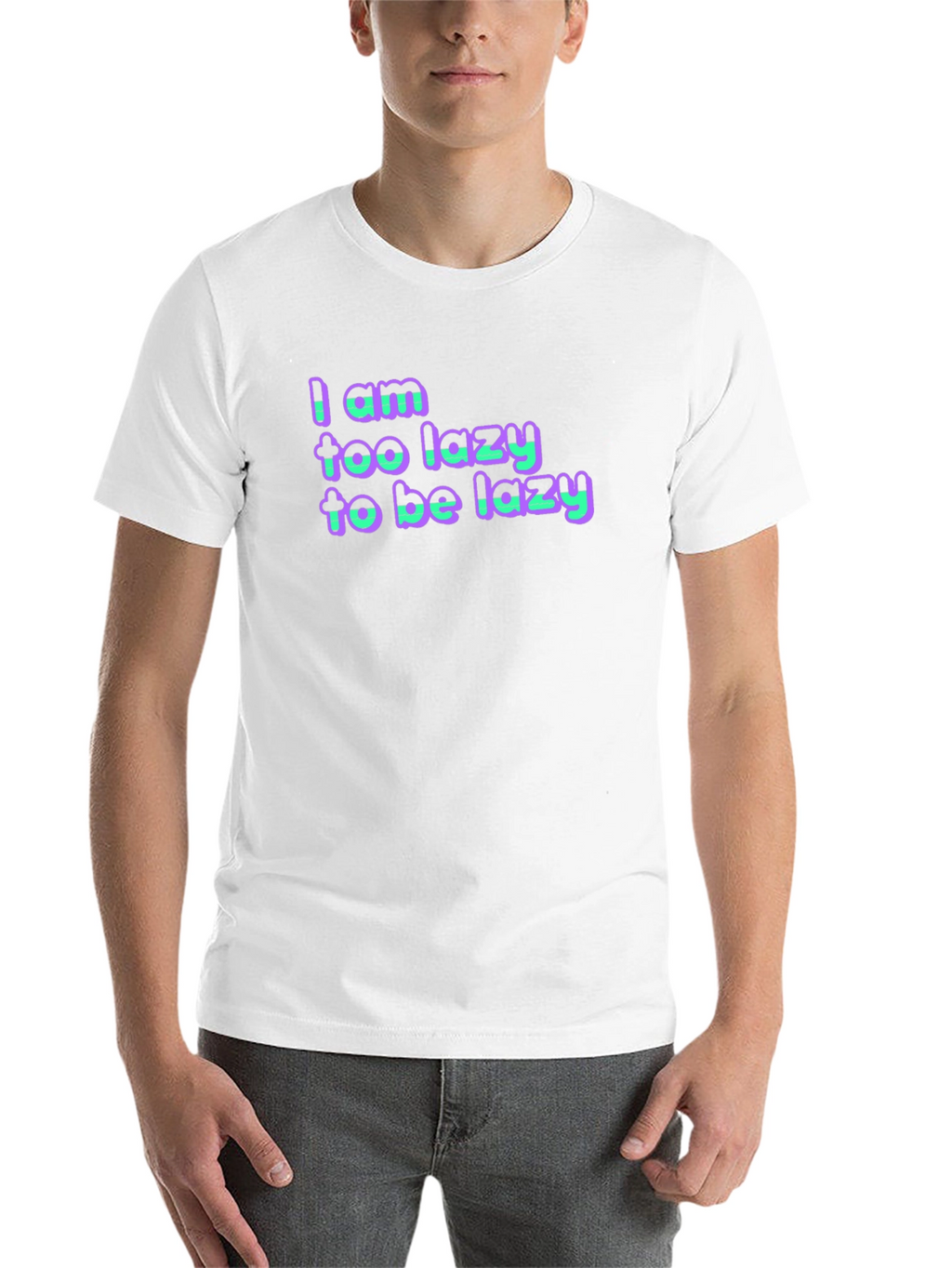 Lazy Statement Black Cotton T-Shirt