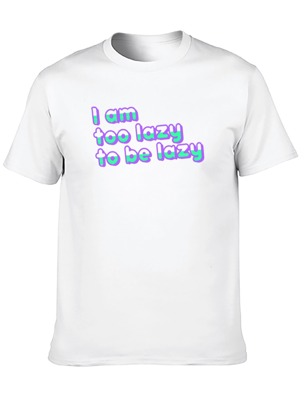 Lazy Statement Black Cotton T-Shirt