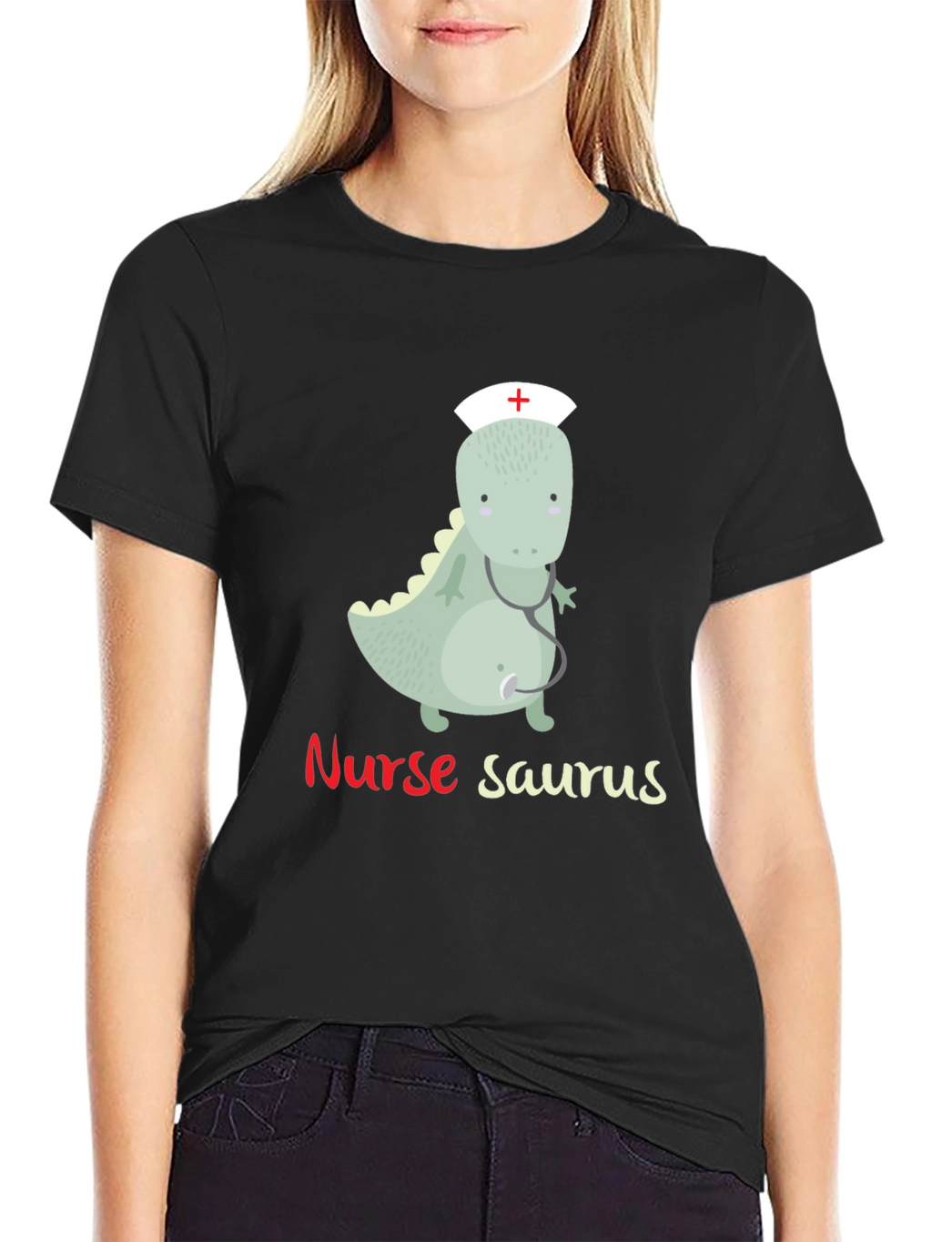 Nurse Saurus T-Shirt - Funny Dinosaur Graphic Tee