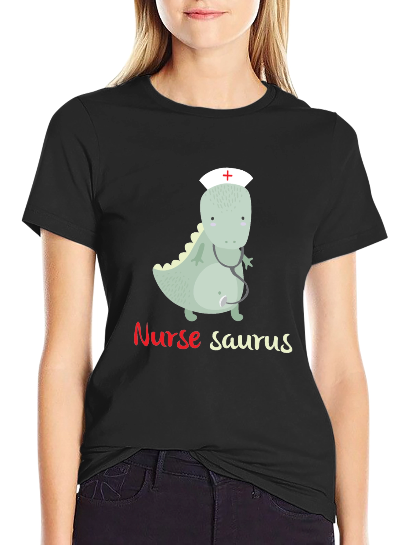 Nurse Saurus T-Shirt - Funny Dinosaur Graphic Tee