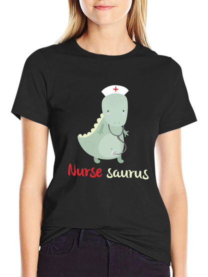 Nurse Saurus T-Shirt - Funny Dinosaur Graphic Tee