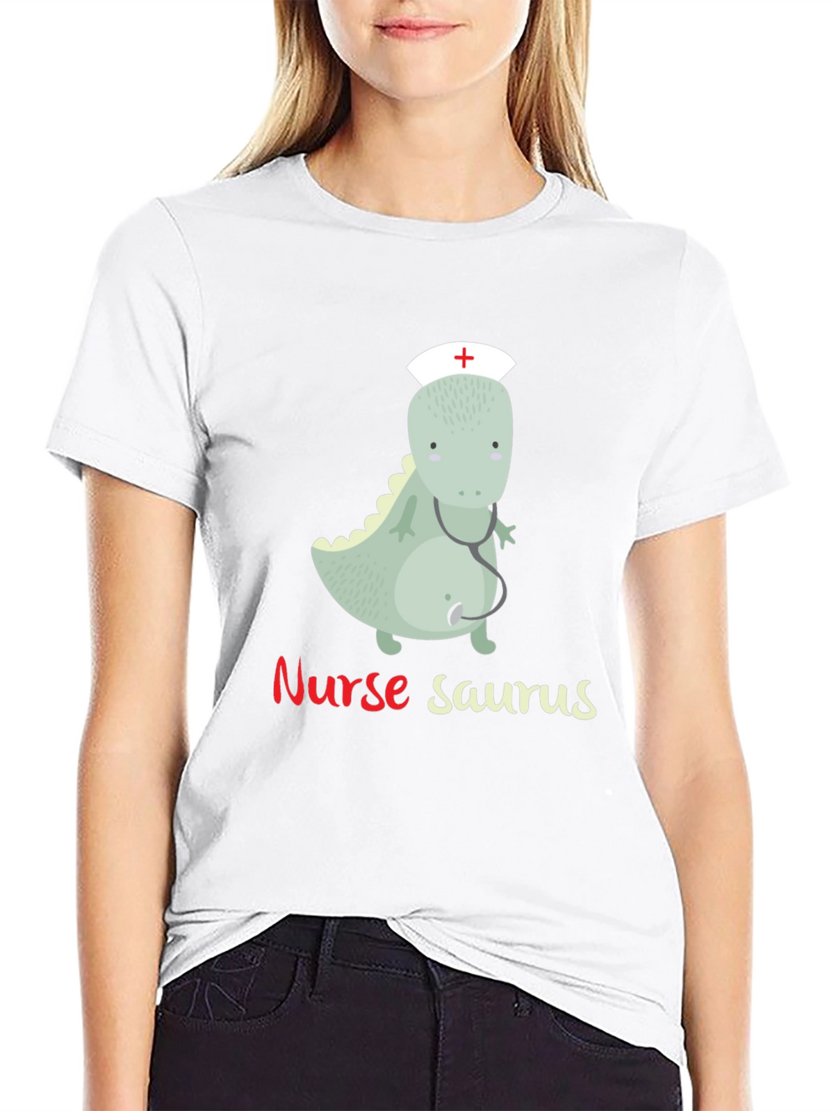 Nurse Saurus T-Shirt - Funny Dinosaur Graphic Tee