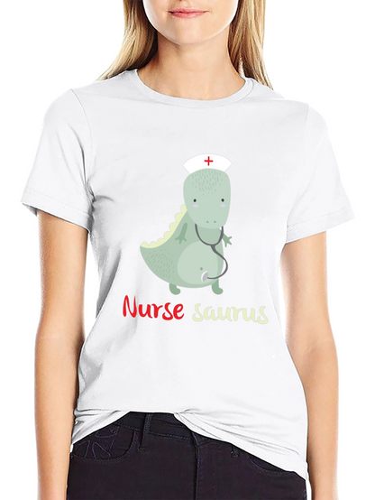 Nurse Saurus T-Shirt - Funny Dinosaur Graphic Tee