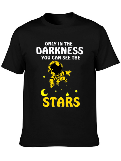 Darkness Stars Graphic T-Shirt - Astronaut Design