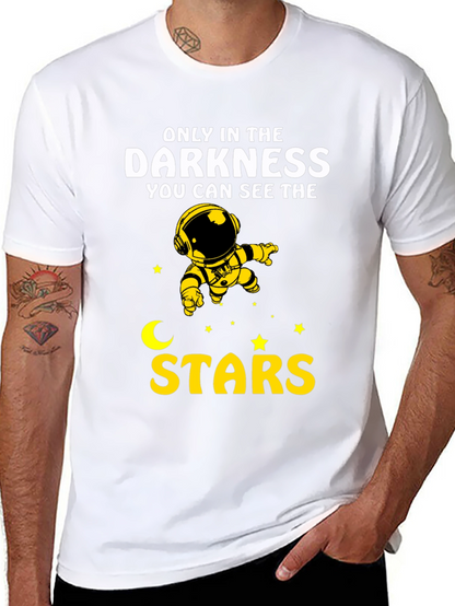 Darkness Stars Graphic T-Shirt - Astronaut Design