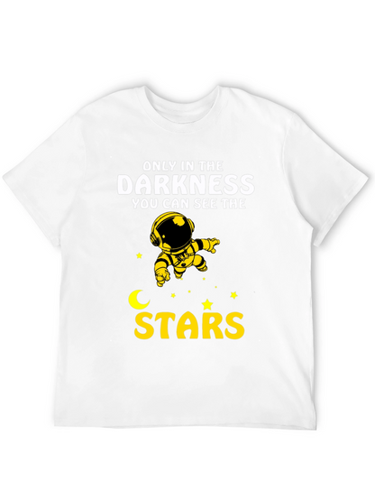 Darkness Stars Graphic T-Shirt - Astronaut Design