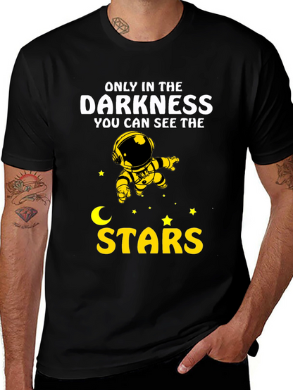 Darkness Stars Graphic T-Shirt - Astronaut Design