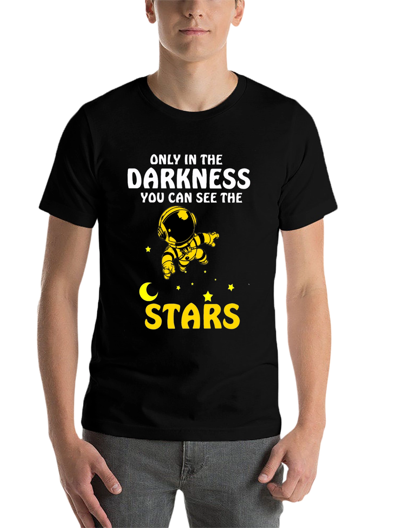 Darkness Stars Graphic T-Shirt - Astronaut Design