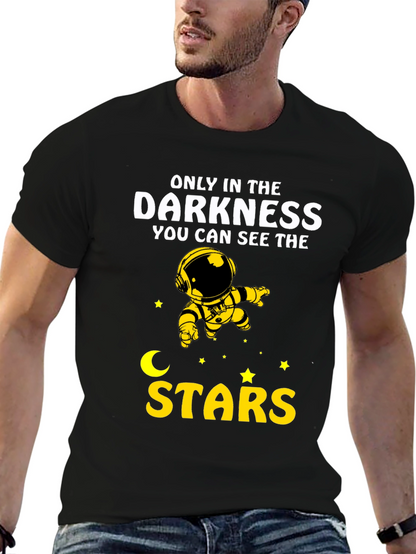 Darkness Stars Graphic T-Shirt - Astronaut Design