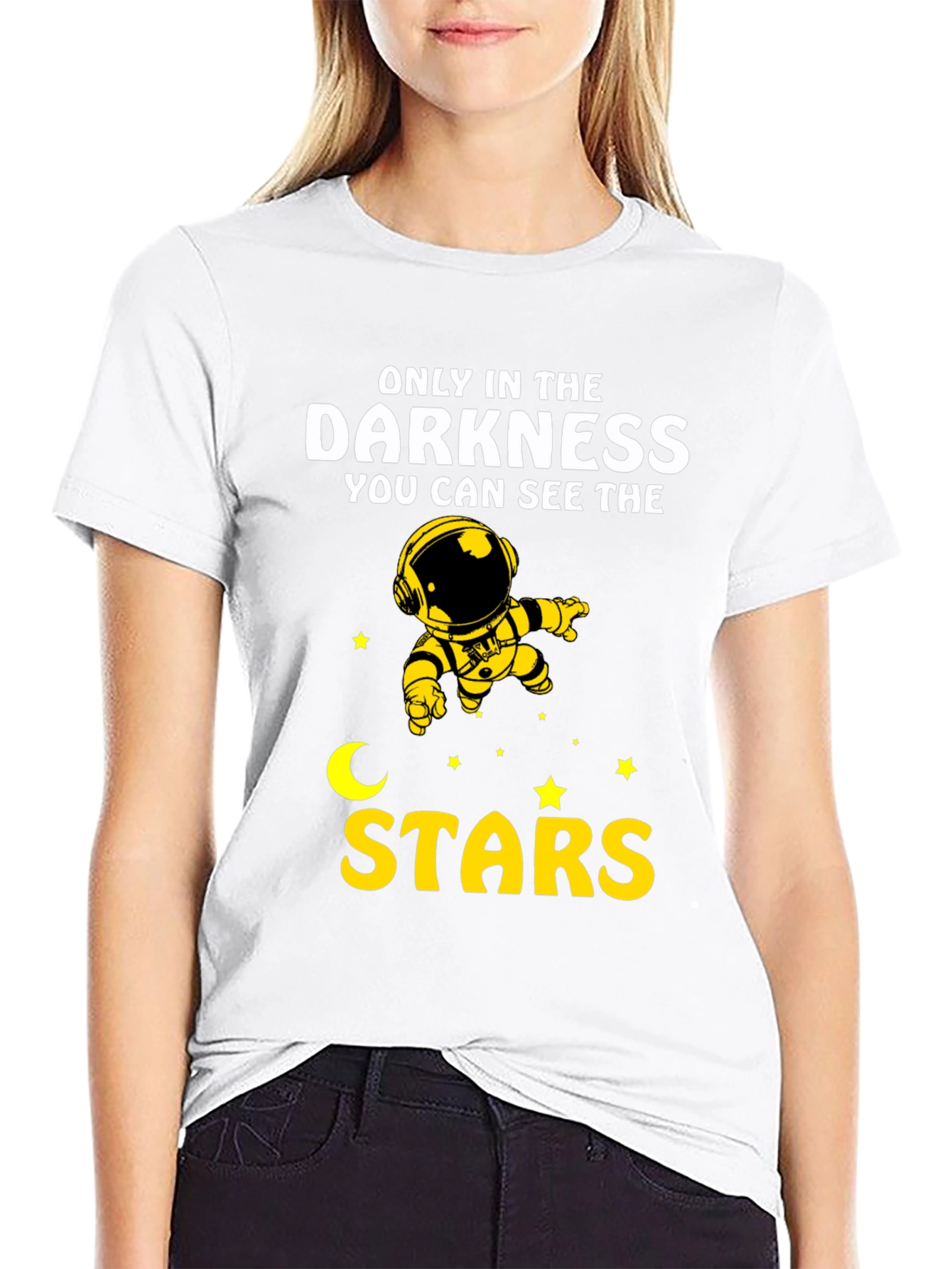 Darkness Stars Graphic T-Shirt - Astronaut Design