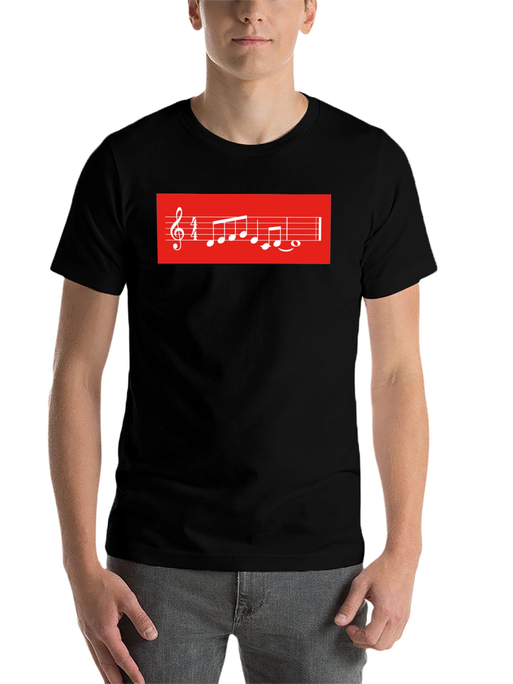 Musical Score Graphic Tee - Black