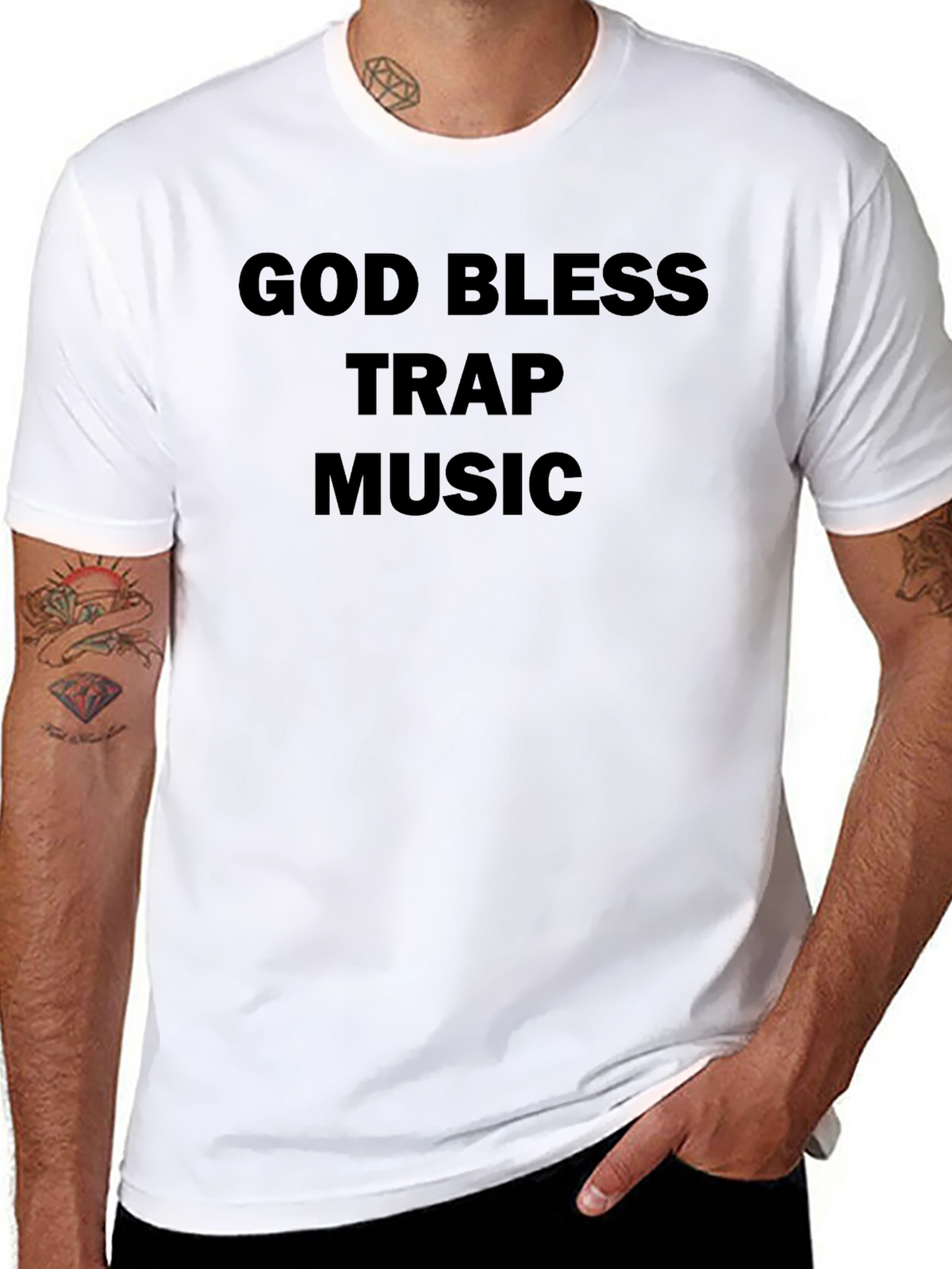 God Bless Trap Music Black T-Shirt