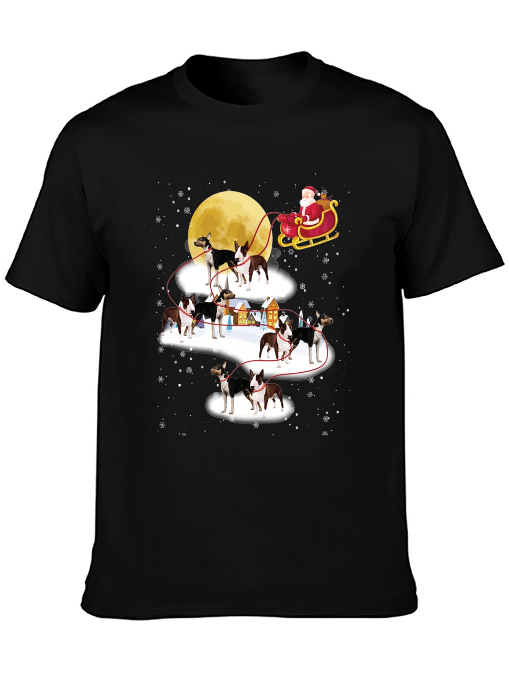 Christmas Dog Sled T-Shirt Santa Claus Holiday