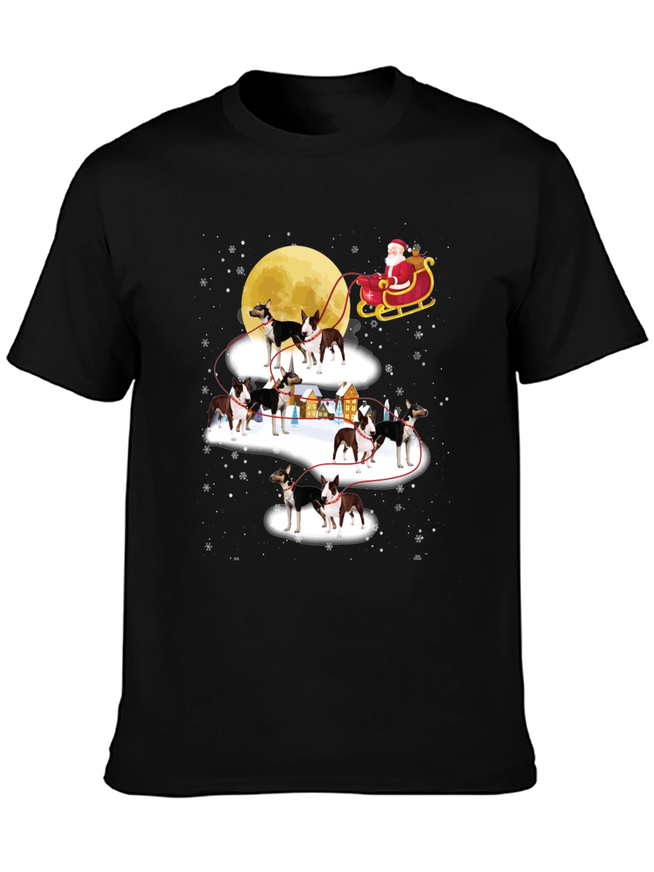 Christmas Dog Sled T-Shirt Santa Claus Holiday
