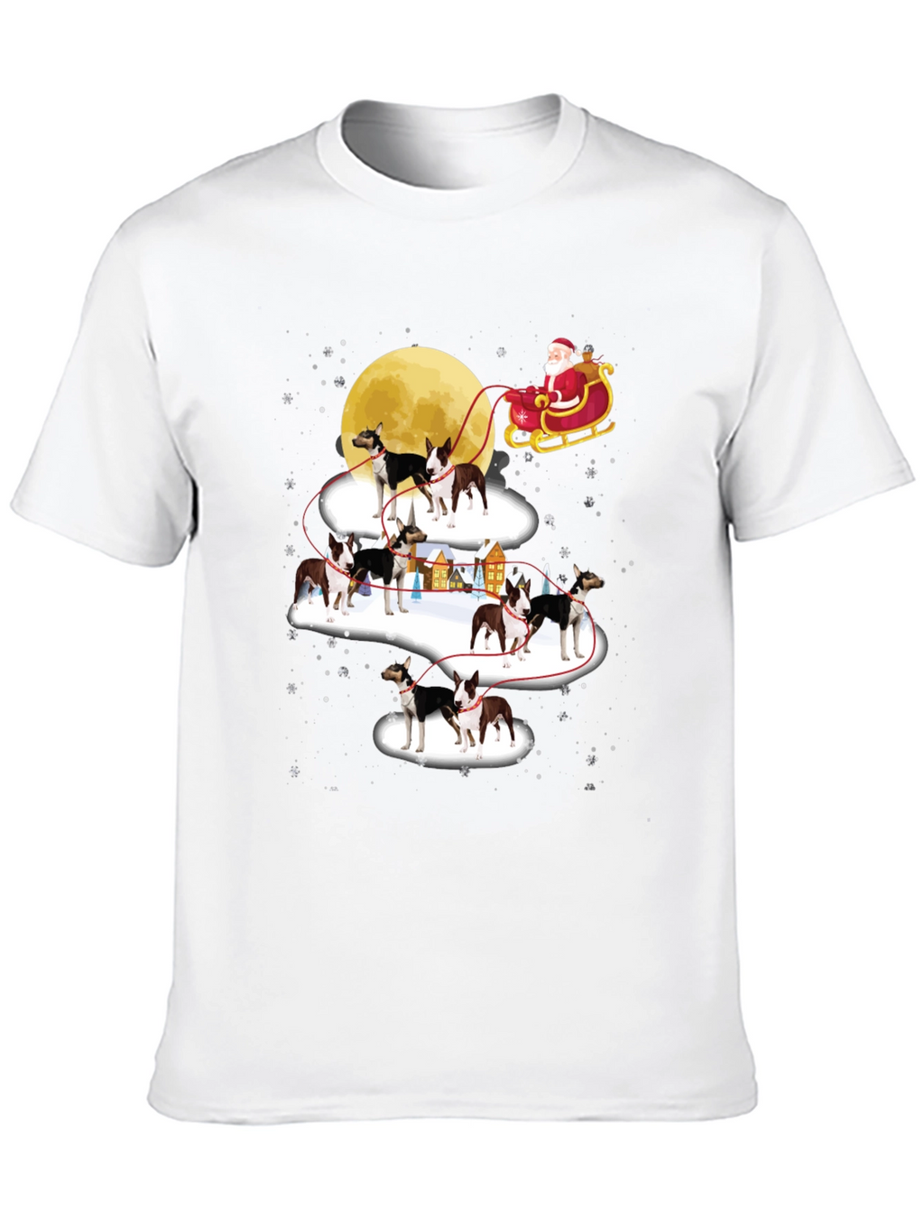 Christmas Dog Sled T-Shirt Santa Claus Holiday