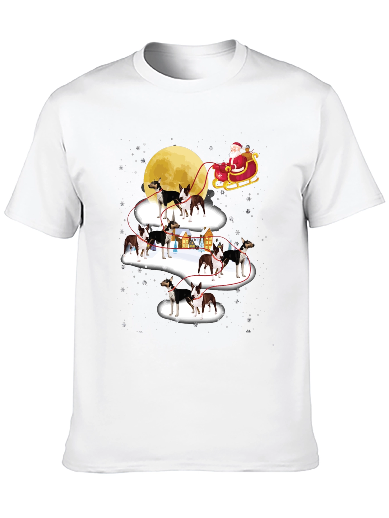 Christmas Dog Sled T-Shirt Santa Claus Holiday