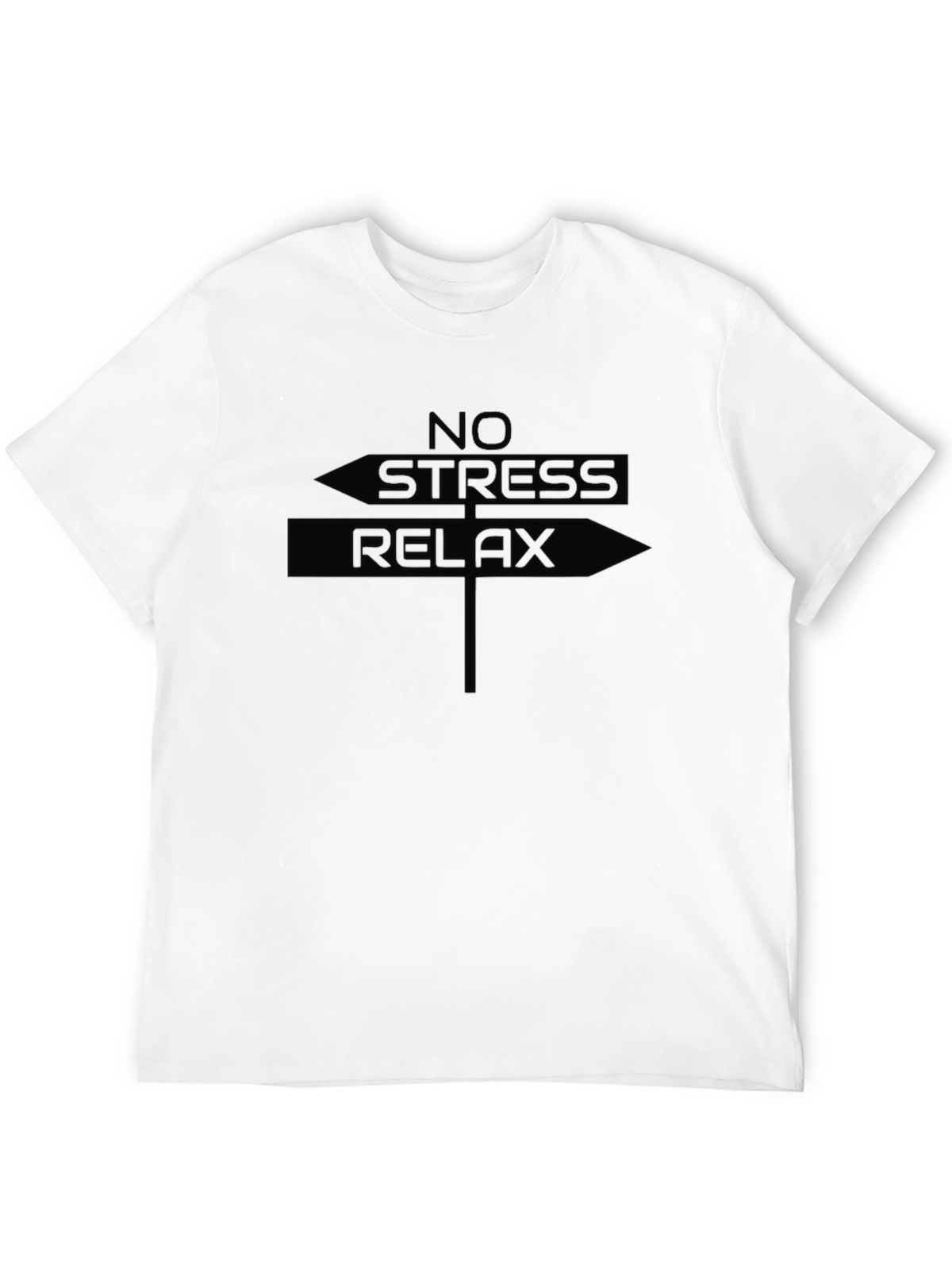 No Stress Relax Graphic T-Shirt - Black Casual Tee