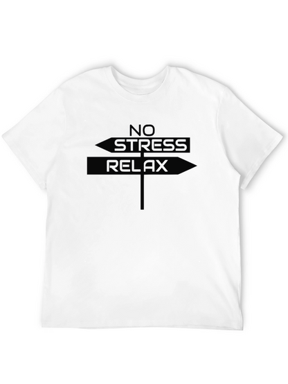 No Stress Relax Graphic T-Shirt - Black Casual Tee