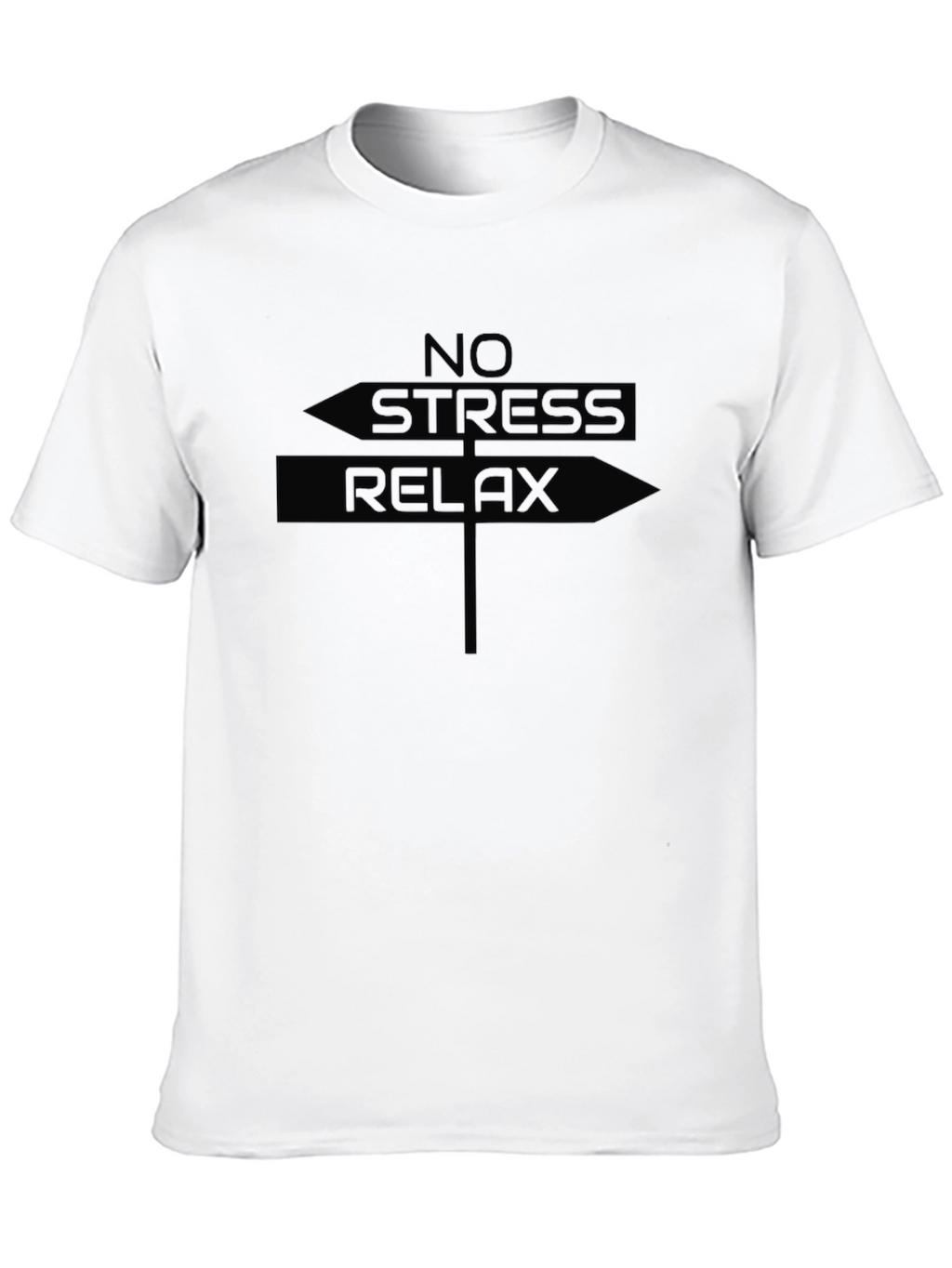 No Stress Relax Graphic T-Shirt - Black Casual Tee