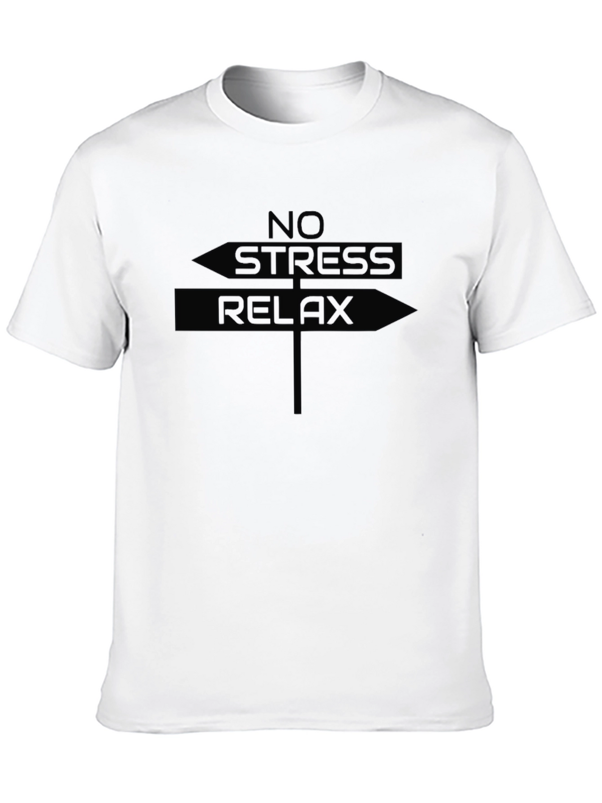 No Stress Relax Graphic T-Shirt - Black Casual Tee
