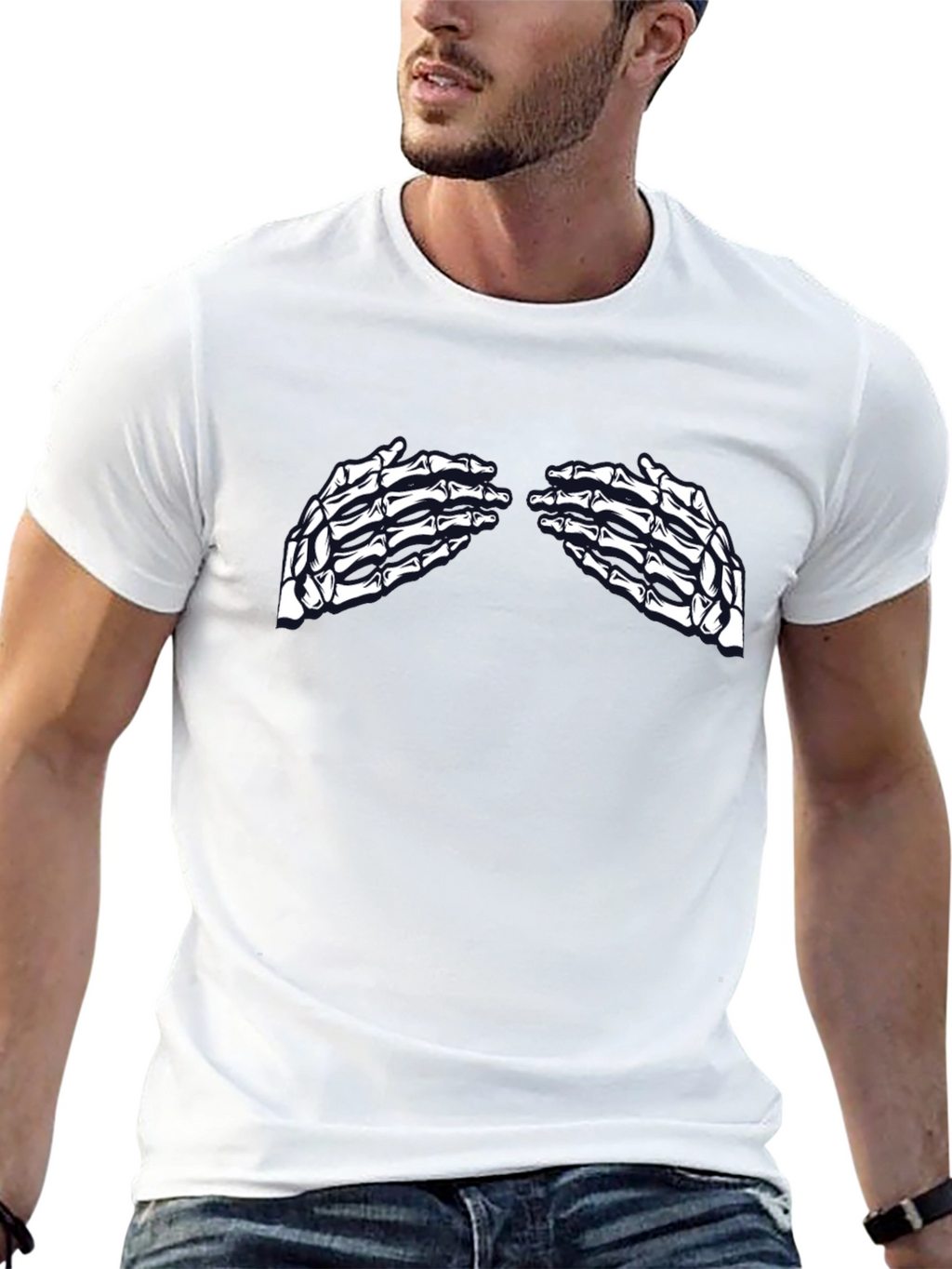 Skeleton Hands Graphic Tee - Unisex Black T-Shirt