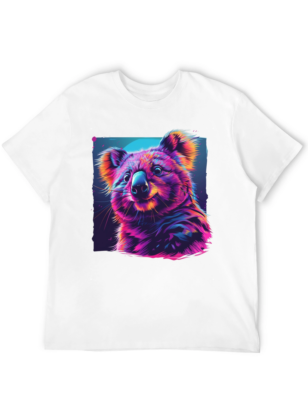 Vibrant Koala Graphic Tee - Black Cotton Comfort