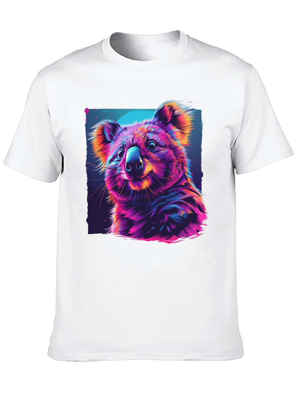 Vibrant Koala Graphic Tee - Black Cotton Comfort