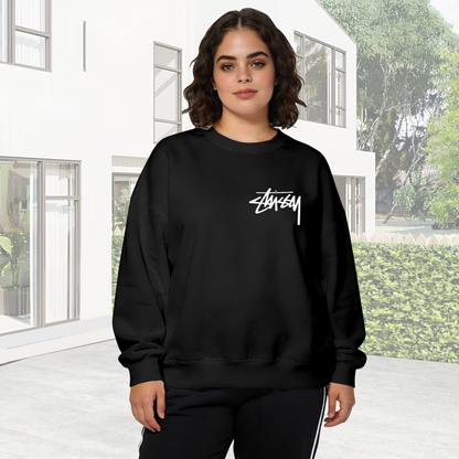 Minimal Chest Signature Logo Urban Crewneck Sweatshirt