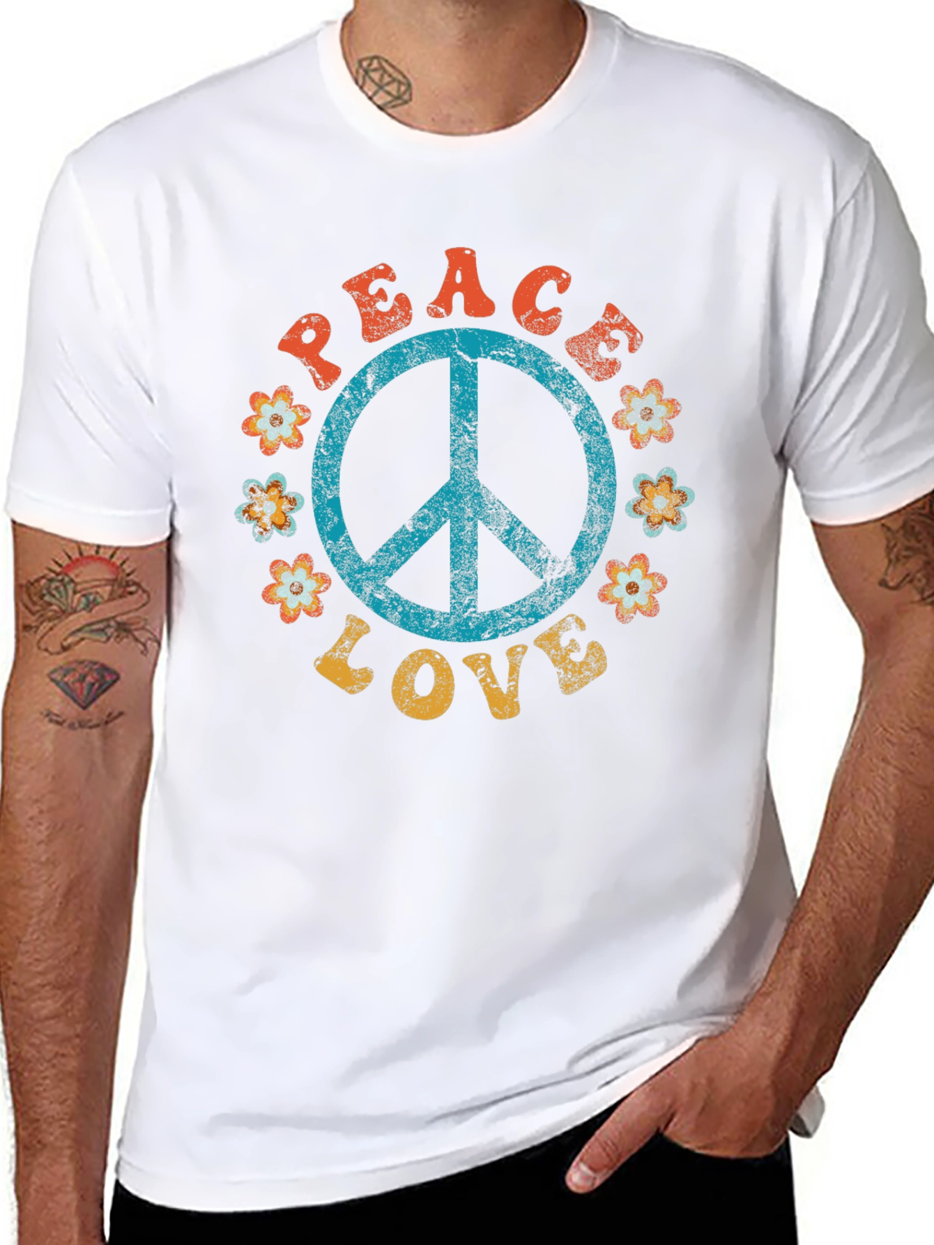 Peace & Love Retro T-Shirt