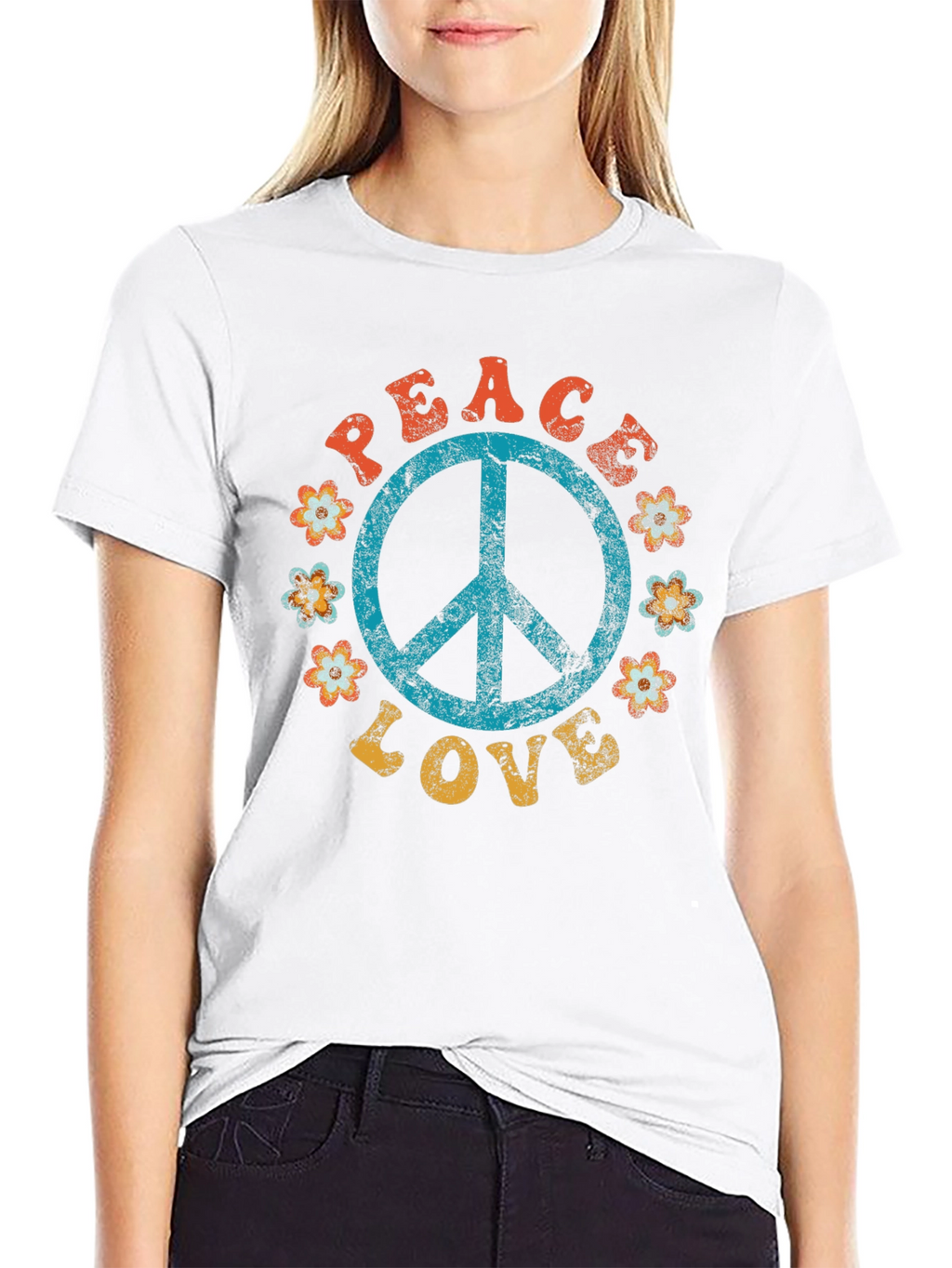 Peace & Love Retro T-Shirt