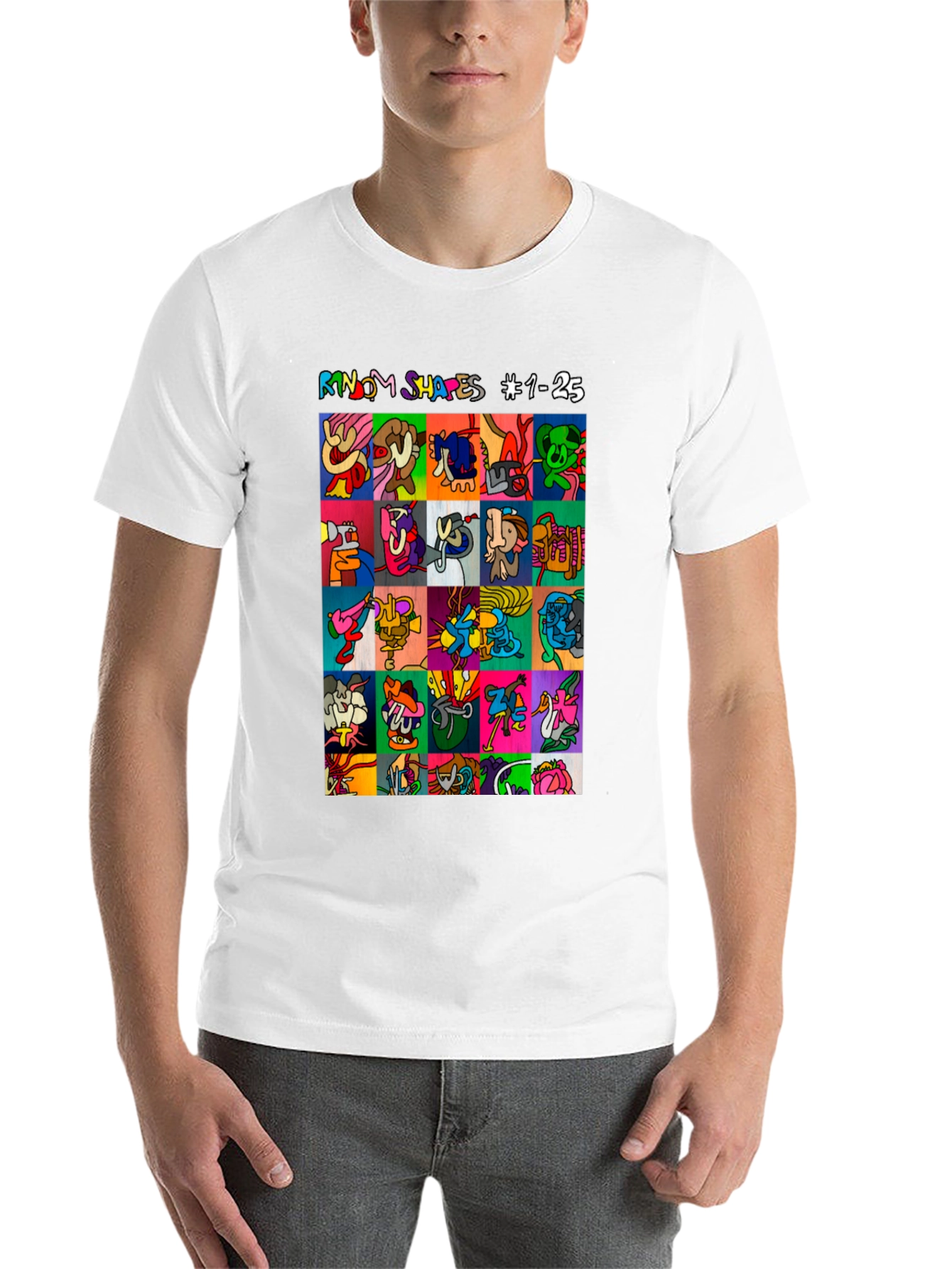 Abstract Art T-Shirt: Random Shapes Graphic Tee