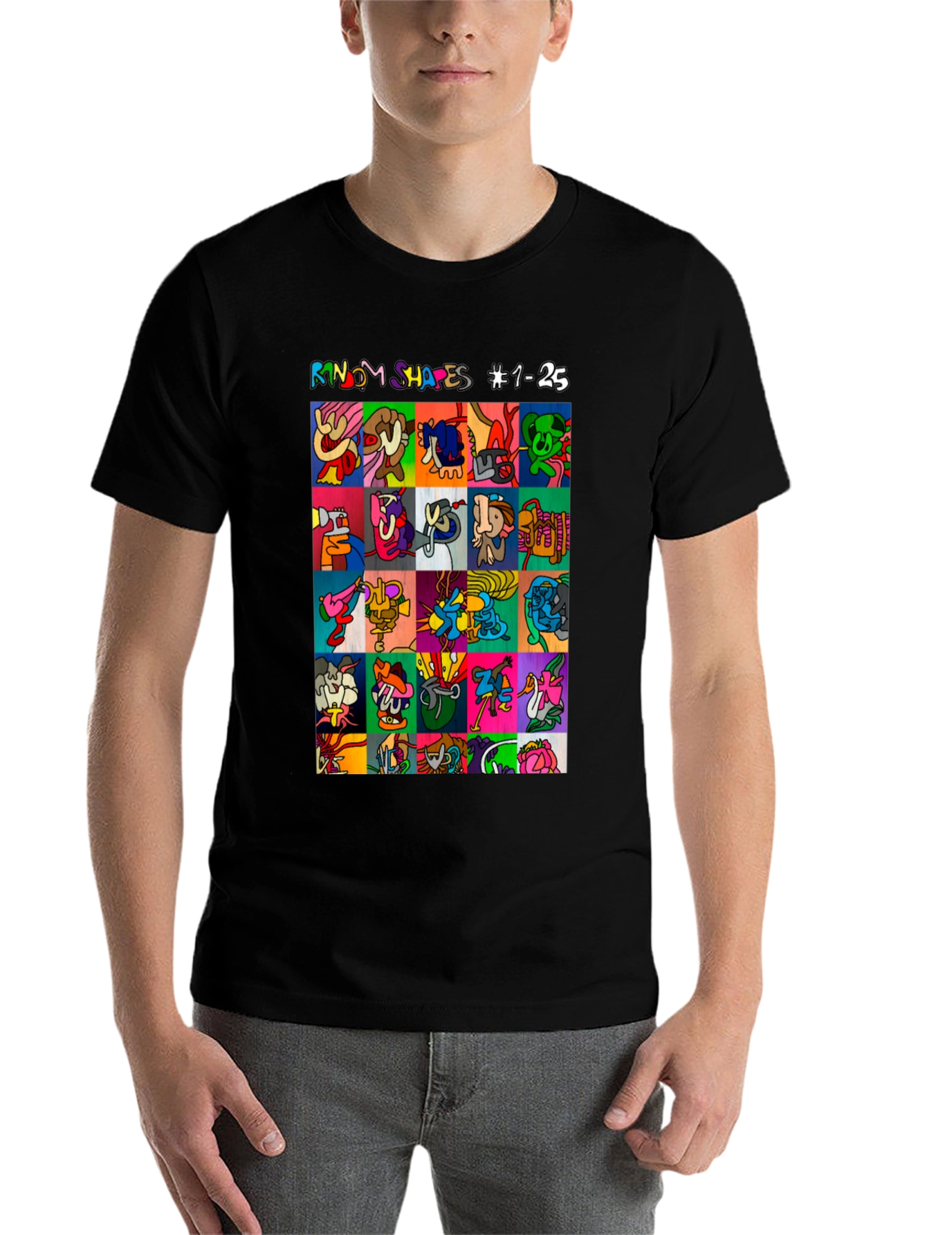Abstract Art T-Shirt: Random Shapes Graphic Tee