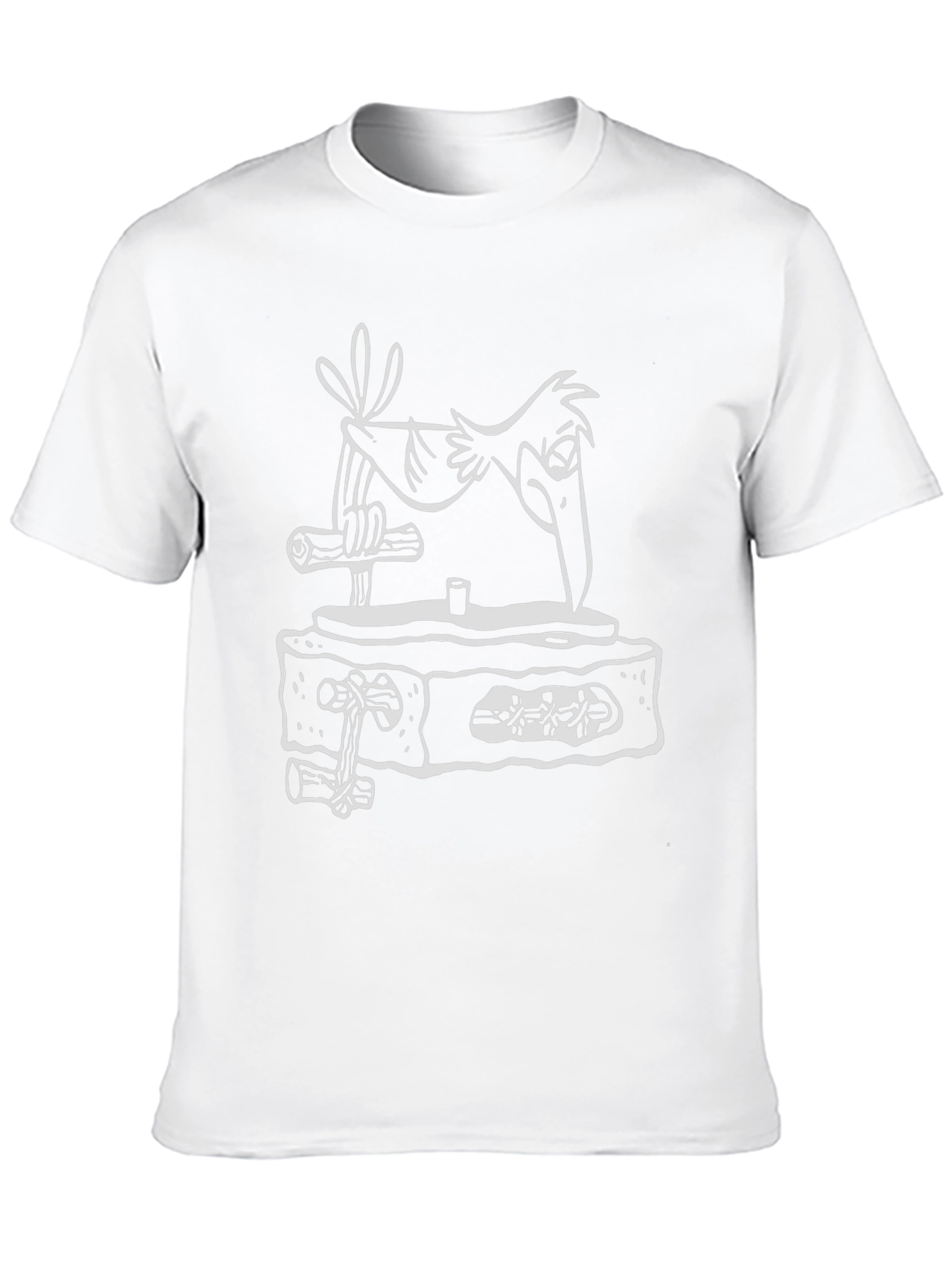 Black T-Shirt with Bird and Woodpecker Design