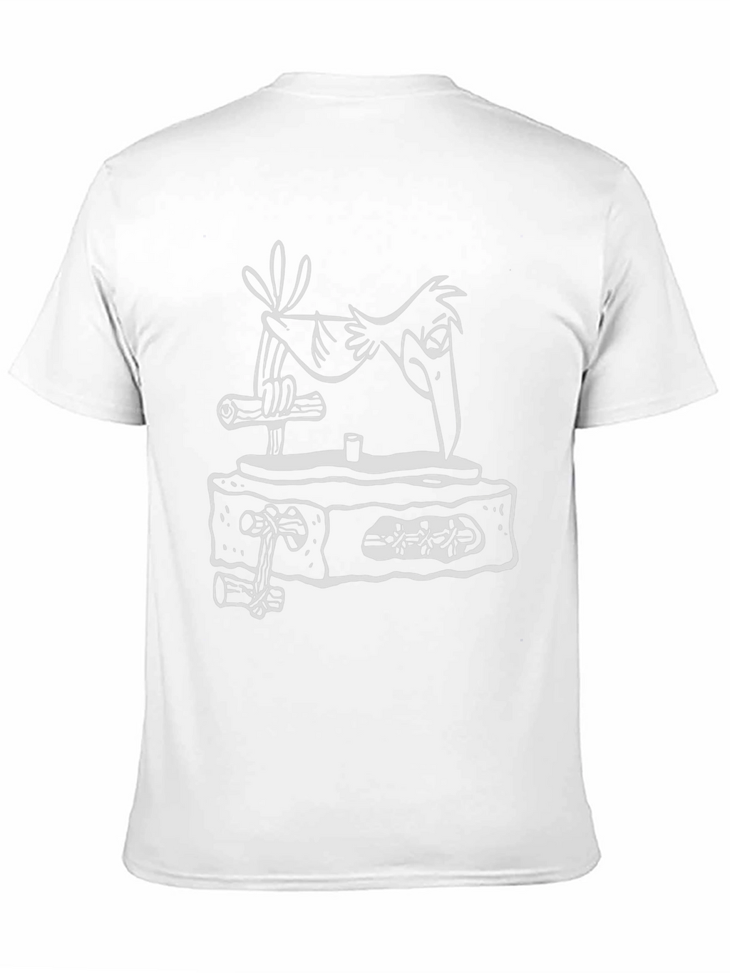 Black T-Shirt with Bird and Woodpecker Design