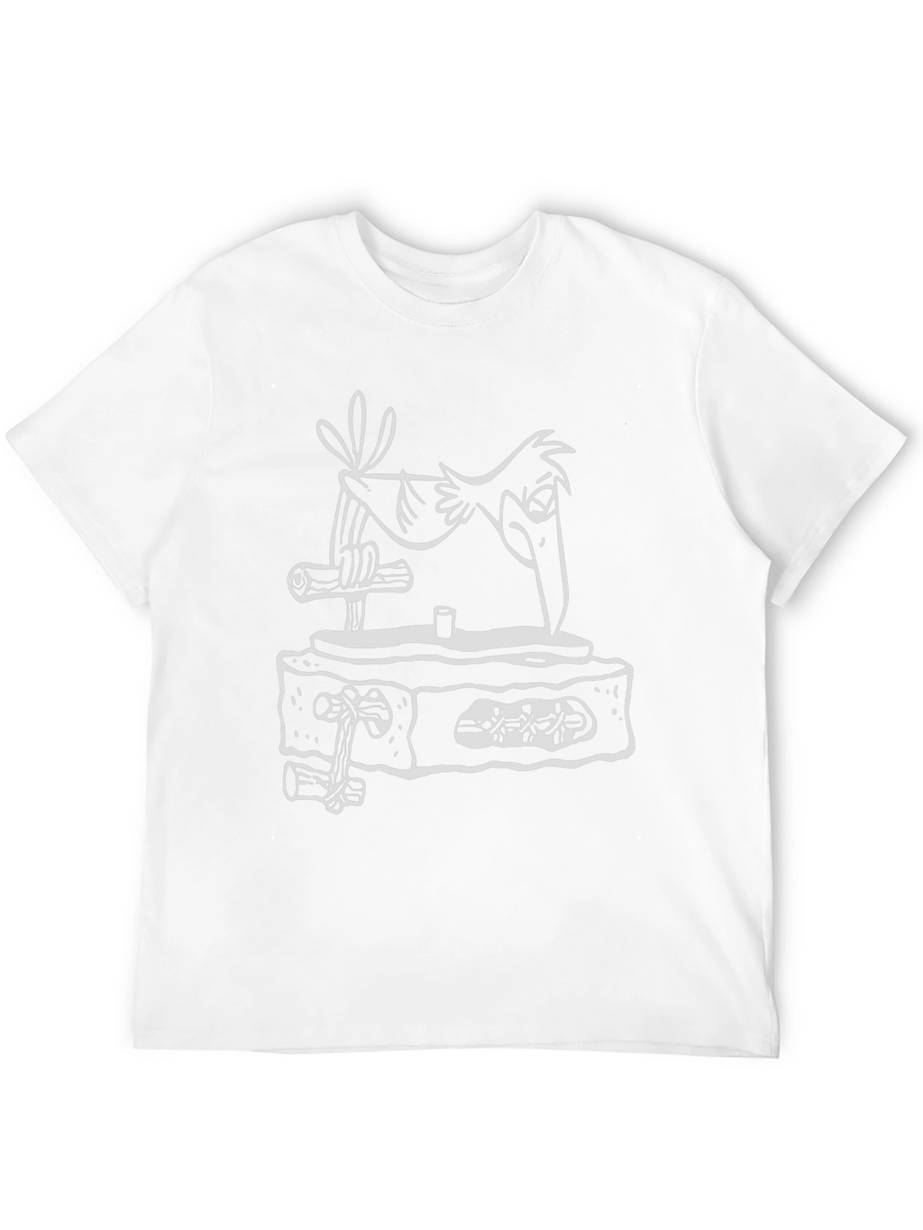 Black T-Shirt with Bird and Woodpecker Design