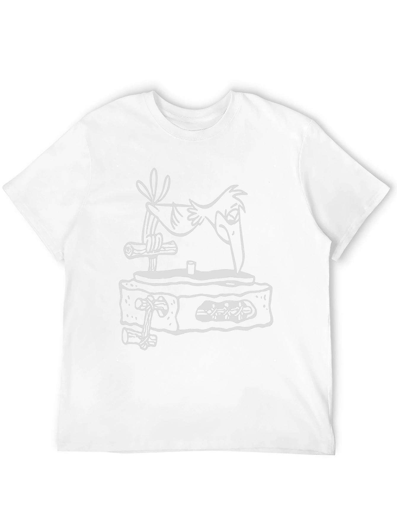 Black T-Shirt with Bird and Woodpecker Design
