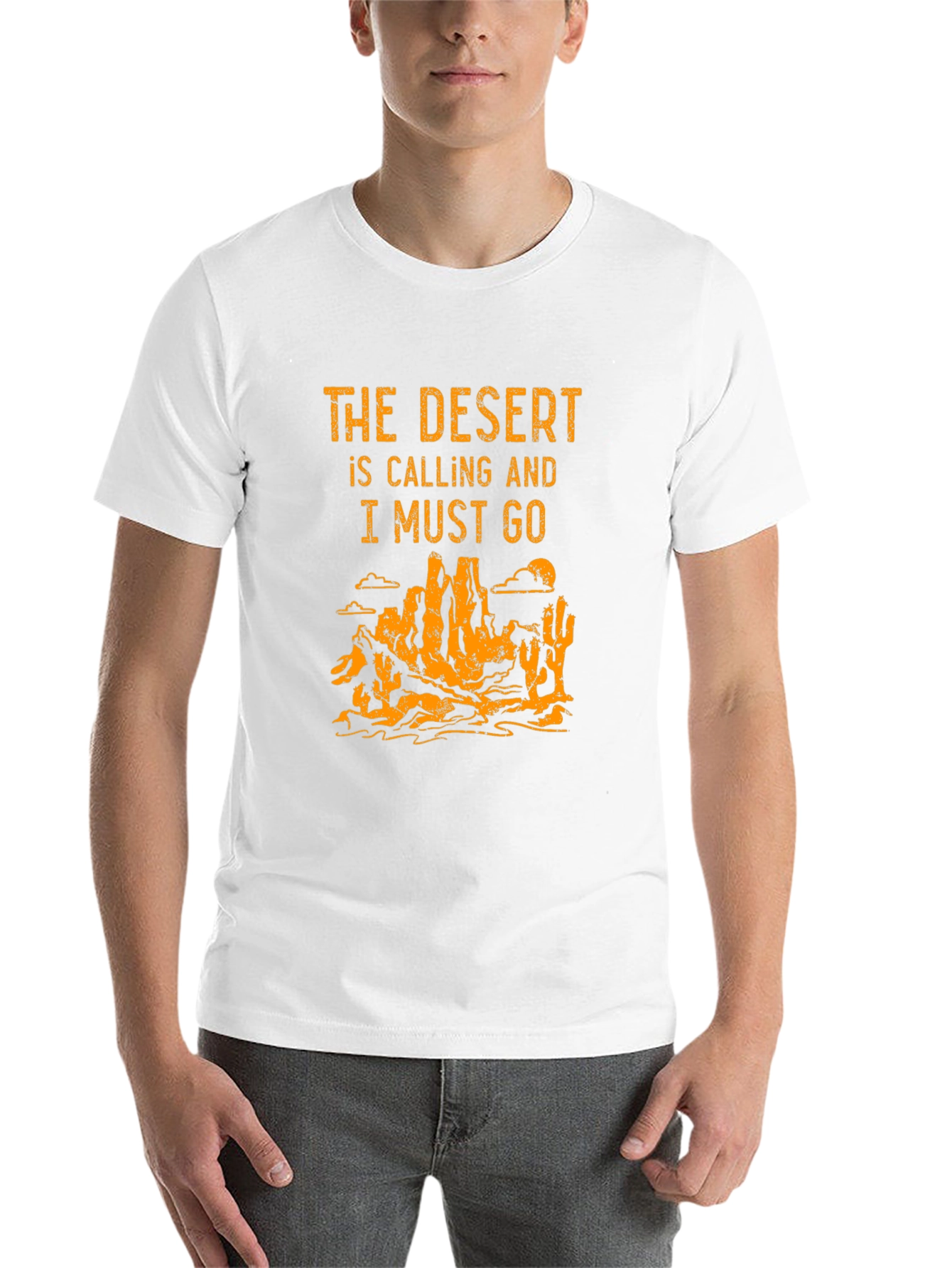 Desert Calling Graphic Tee - Black Cotton T-Shirt