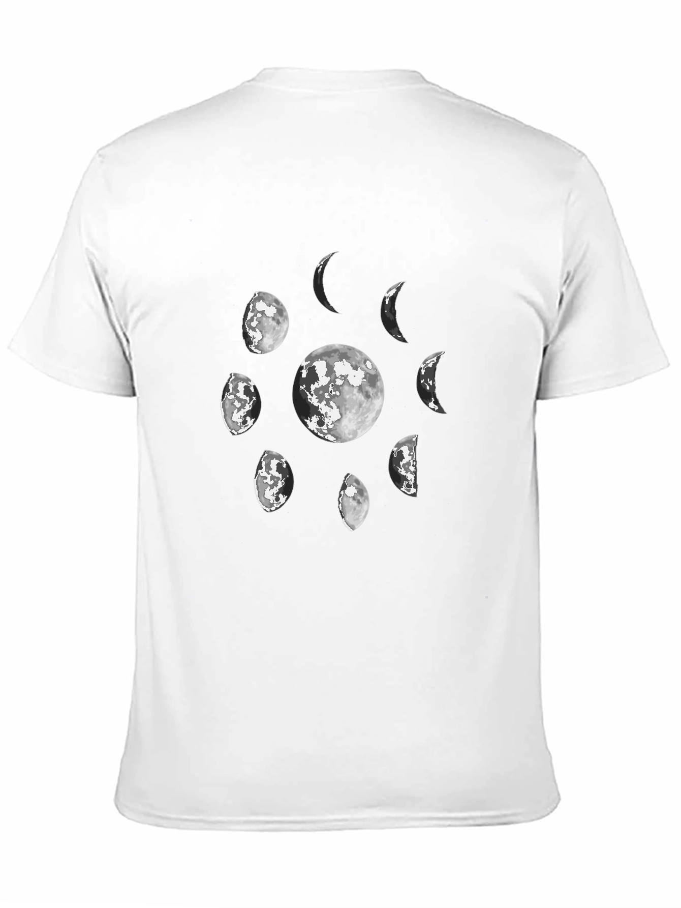 Lunar Phases Graphic Tee - Black Cotton T-Shirt