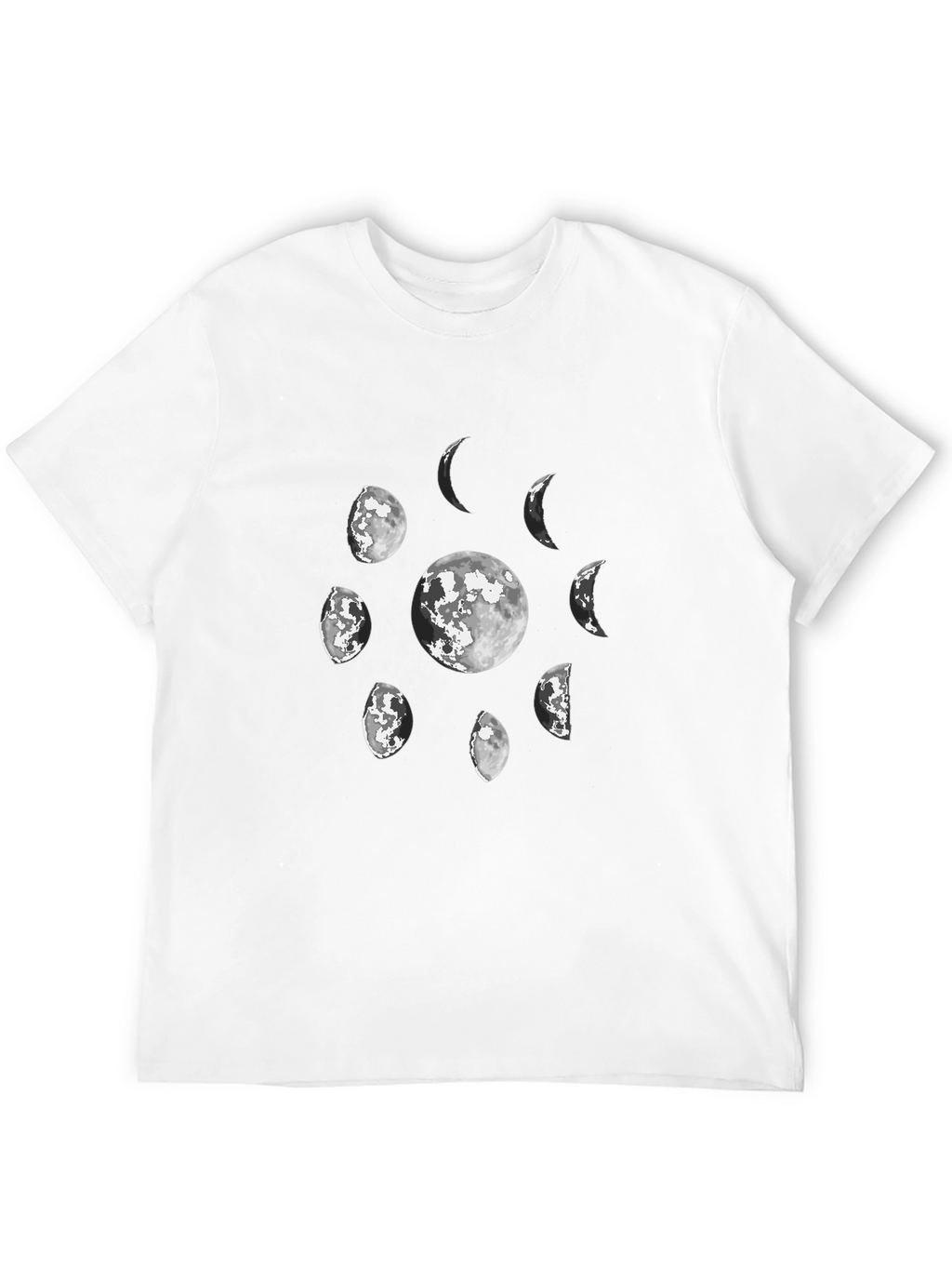 Lunar Phases Graphic Tee - Black Cotton T-Shirt