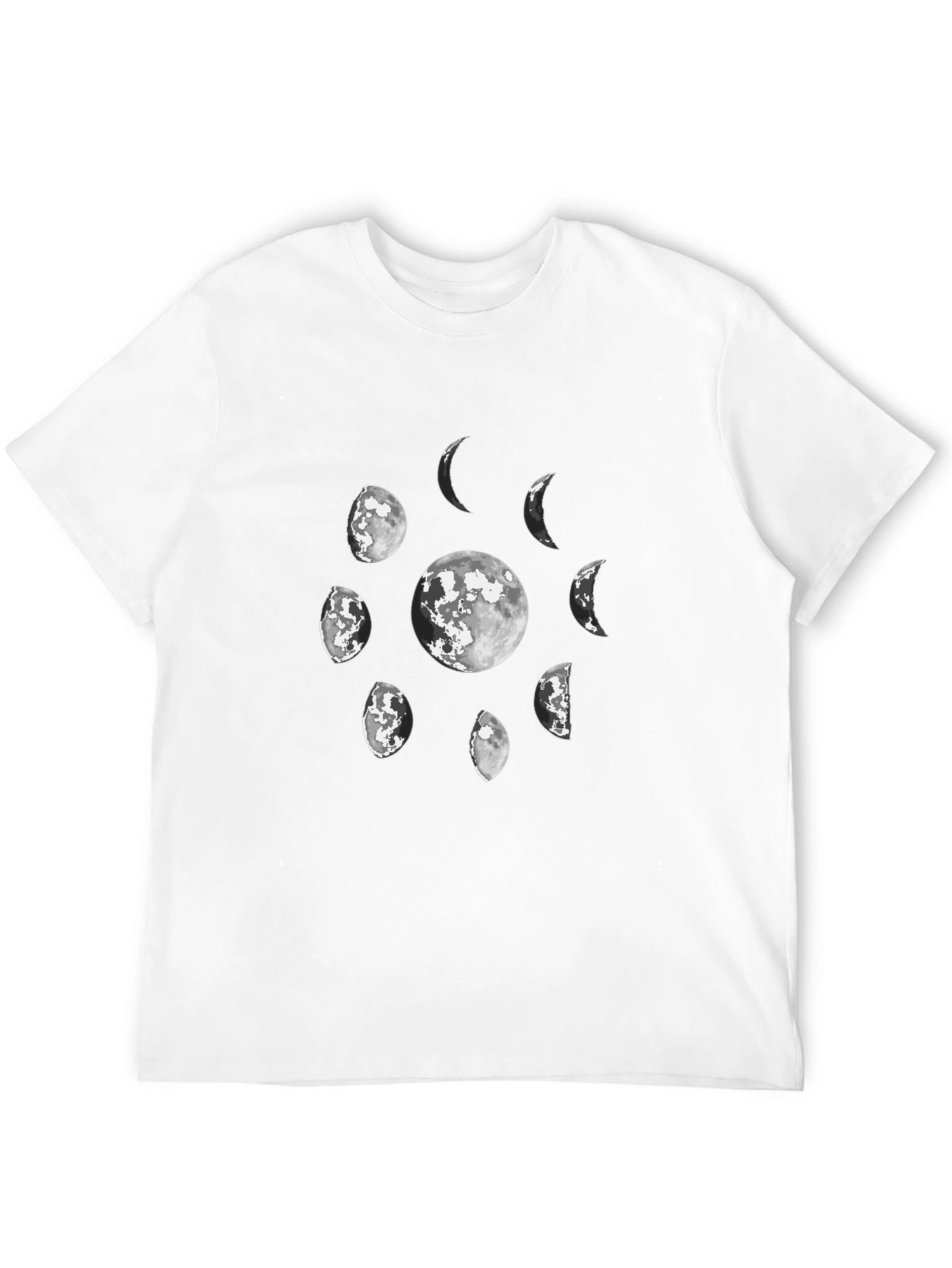 Lunar Phases Graphic Tee - Black Cotton T-Shirt