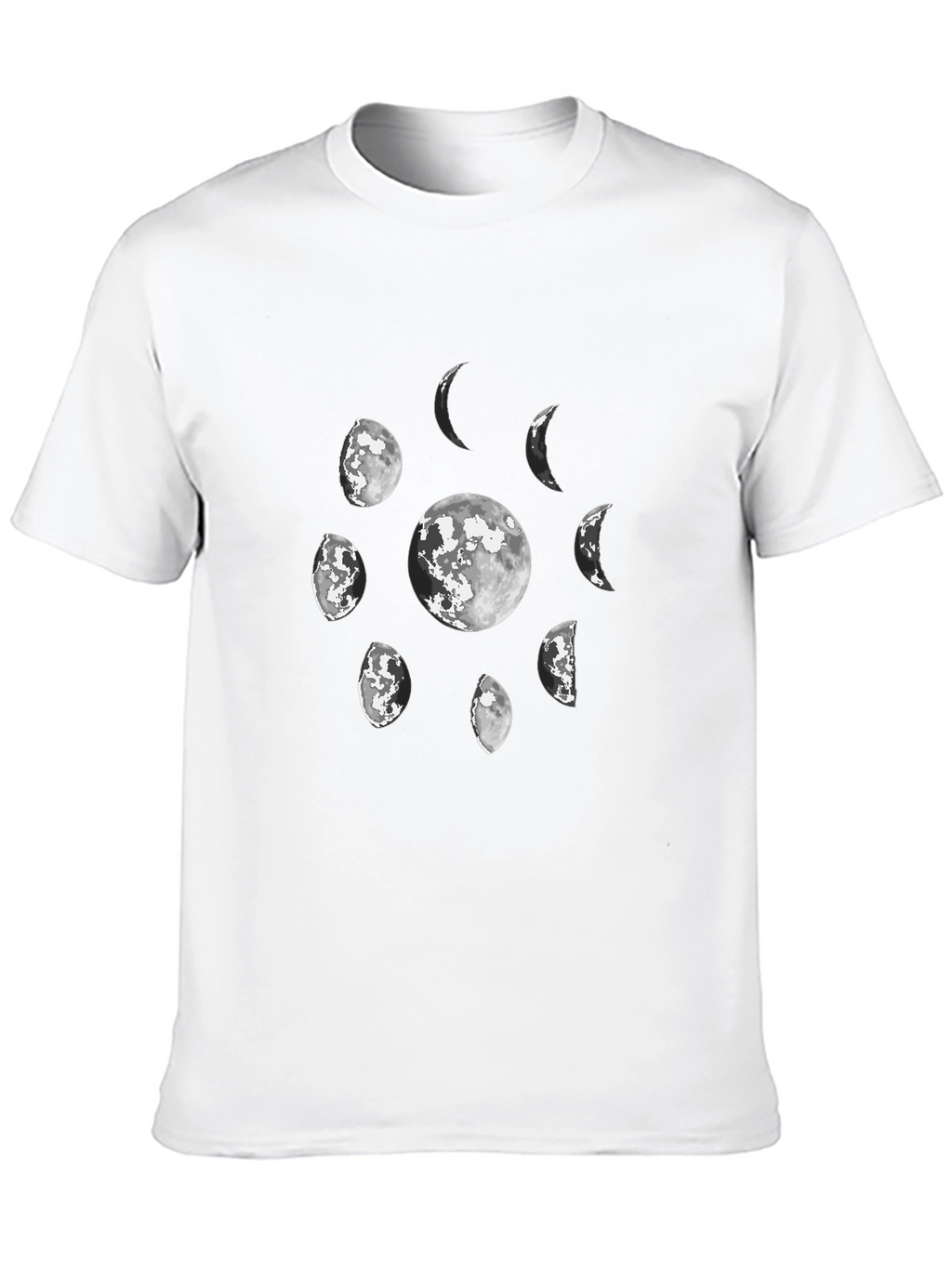 Lunar Phases Graphic Tee - Black Cotton T-Shirt