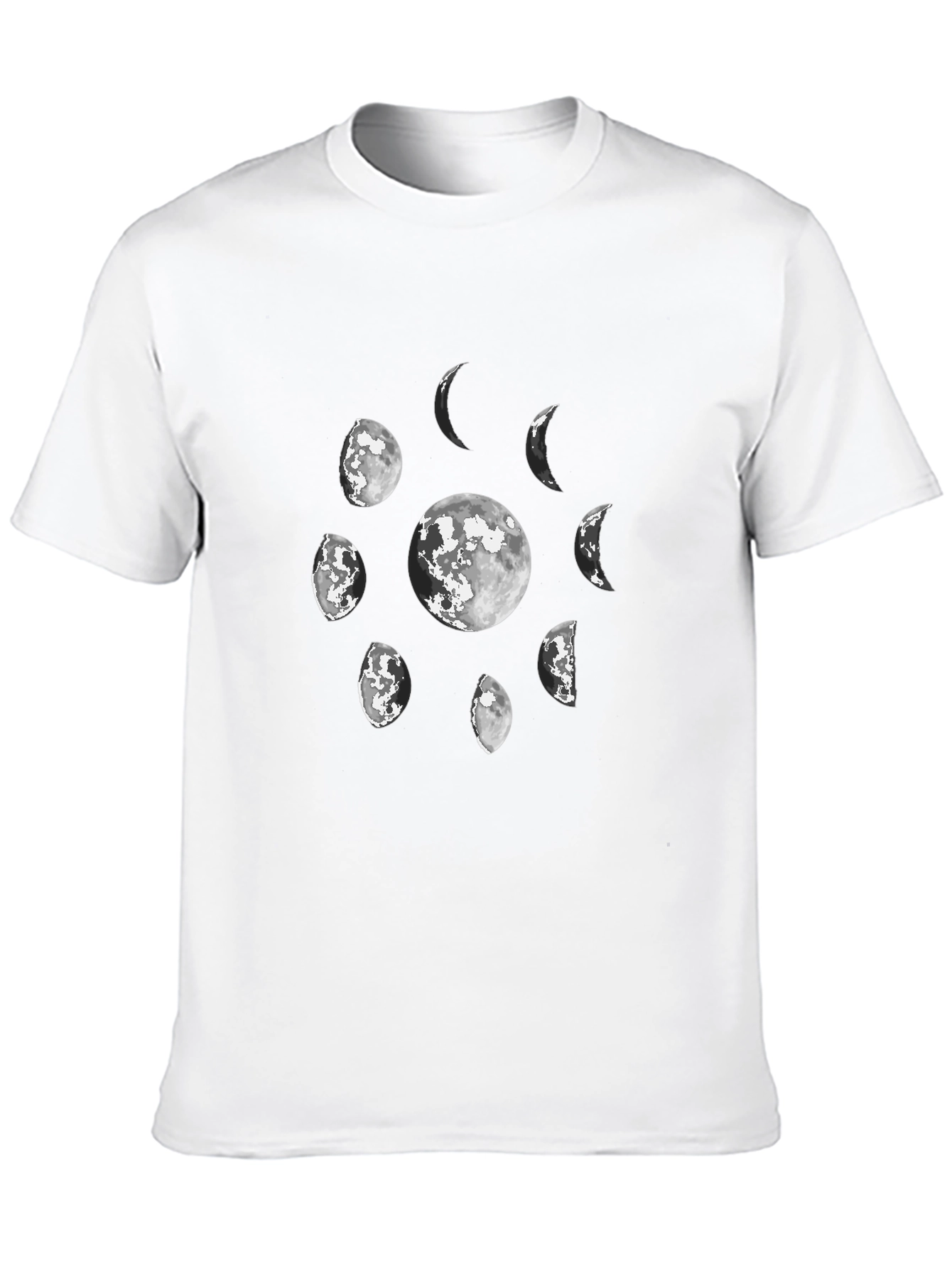 Lunar Phases Graphic Tee - Black Cotton T-Shirt