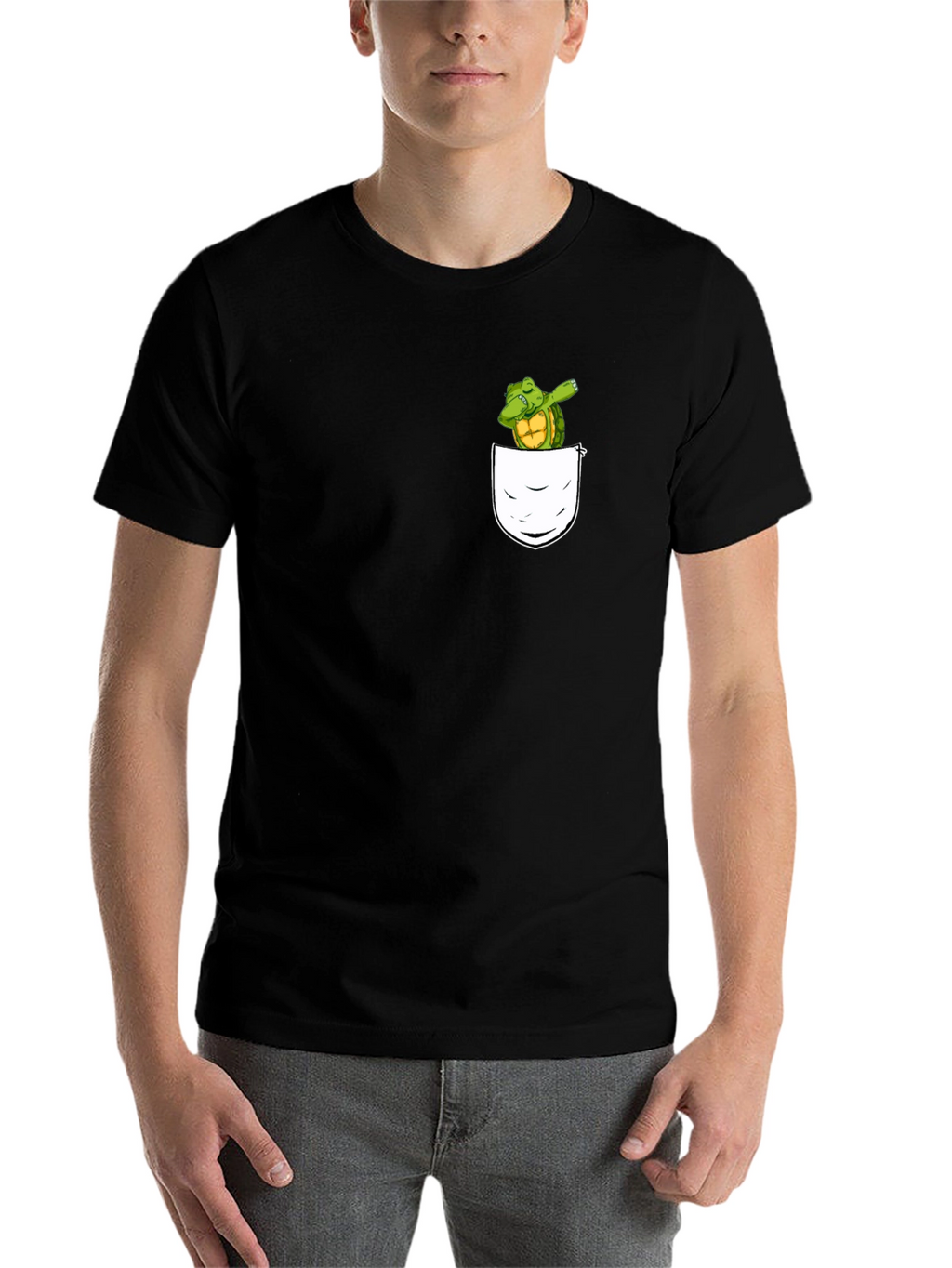 Dabbing Turtle Pocket T-Shirt - Fun & Unique